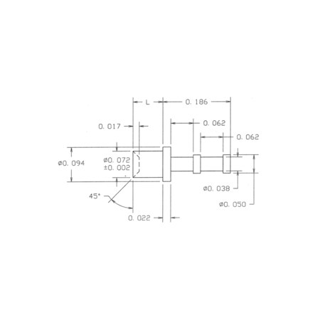 Concord Electronics COMM NON-INS DBLTURRET TERM, 0.268" L, 0.082", 10-201-2-01-250 10-201-2-01